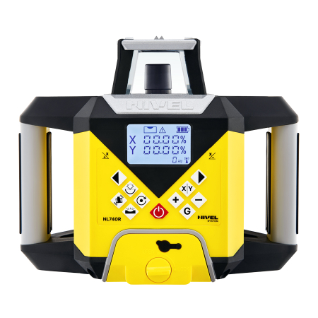 Nivel System NL740R Digital – laser obrotowy czerwony 700 m z cyfrowymi spadkami X/Y, autowpasowaniem i czujnikiem RD500R Digital